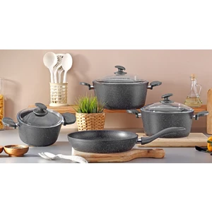 13 Parça Granit Set - 18-20-26CM Tencere + 26 Tava + 6 Parça Kaşık Set