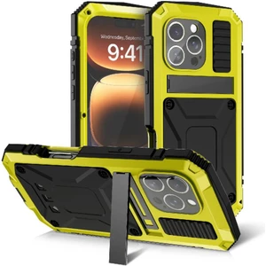 Manyi Mall IPhone 16 Pro 360 Için Metal Kasa Tam Vücut Koruyucu Kapak Cam Ekran (Yurt Dışından)