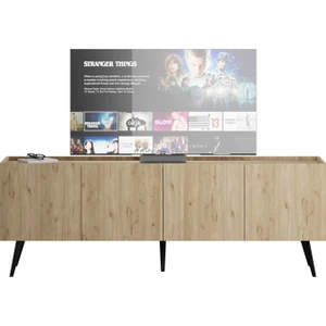 Adore Mobilya Luna 4 Kapaklı Tv Ünitesi-Florida Meşe 180x63x42 Cm
