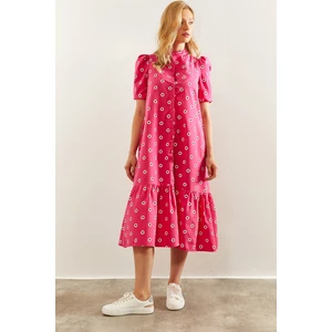 Kadın Çiçek Desenli Uzun Elbise