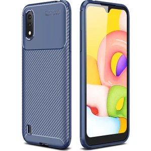 Samsung Galaxy A01 Kılıf Negro Karbon Desen Silikon