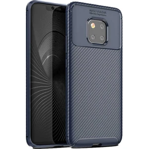 Huawei Mate 20 Pro Kılıf Negro Karbon Desen Silikon + Ekran Koruyucu
