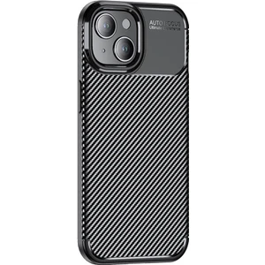 Apple iPhone 15 Kılıf Negro Karbon Desen Silikon + Ekran Koruyucu