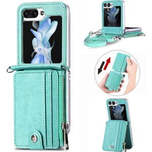 Samsung Galaxy Zflip 6 5g Için Crossbody Cüzdan Deri Kılıf (Yurt Dışından)