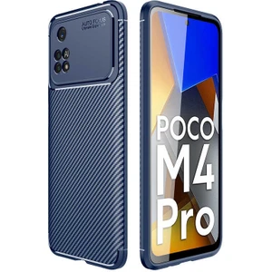 Xiaomi Poco M4 Pro 4g Kılıf Negro Karbon Desen Silikon + Ekran Koruyucu