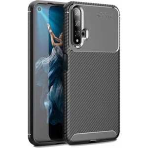Huawei Nova 5t Kılıf Negro Karbon Desen Silikon + Ekran Koruyucu