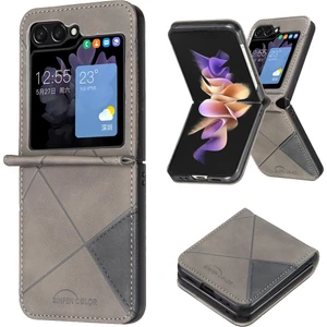 Samsung Galaxy Z Flip6 Için Eşkenar Dörtgen Dokulu Pc + Pu Kılıf (Yurt Dışından)