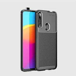 Huawei Y9 Prime 2019 Kılıf Negro Karbon Desen Silikon + Ekran Koruyucu