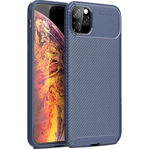 Apple iPhone 11 Pro Kılıf Negro Karbon Desen Silikon + Ekran Koruyucu