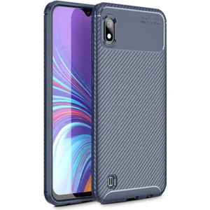 Samsung Galaxy A10 Kılıf Negro Karbon Desen Silikon + Ekran Koruyucu