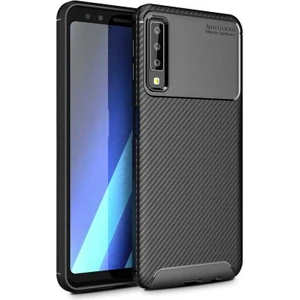 Samsung Galaxy A7 2018 Kılıf Negro Karbon Desen Silikon