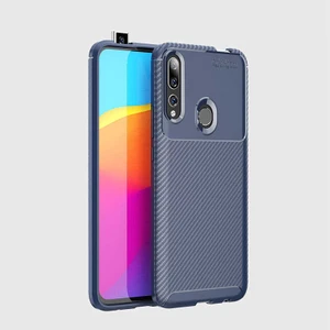 Huawei Y9 Prime 2019 Kılıf Negro Karbon Desen Silikon + Ekran Koruyucu