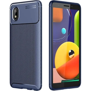 Samsung Galaxy A01 Core Kılıf Negro Karbon Desen Silikon + Ekran Koruyucu