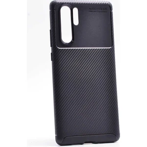 Huawei P30 Pro Kılıf Negro Karbon Desen Silikon + Ekran Koruyucu
