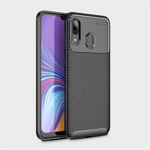 Samsung Galaxy A30 Kılıf Negro Karbon Desen Silikon + Ekran Koruyucu