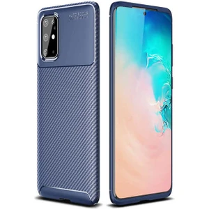 Samsung Galaxy S20 Plus Kılıf Negro Karbon Desen Silikon + Ekran Koruyucu