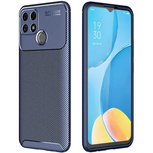 Oppo A15S Kılıf Negro Karbon Desen Silikon + Ekran Koruyucu