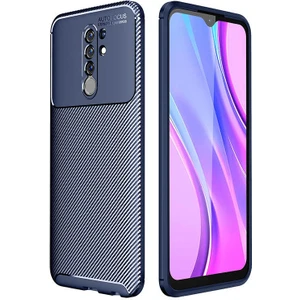 Xiaomi Redmi 9 Kılıf Negro Karbon Desen Silikon + Ekran Koruyucu