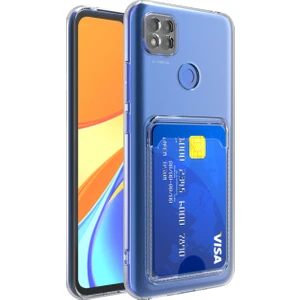 Xiaomi Redmi 9c Kılıf Kamera Korumalı Kartlıklı Setra Şeffaf Silikon