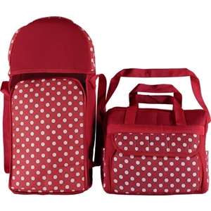 Puantiyeli Bebek Taşıma Seti. Portbebe ve Bakım Çantası