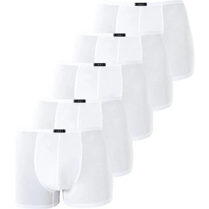 Erkek İnce Bel Lastikli Bambu Boxer Beyaz 5'li Paket