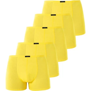 Erkek İnce Bel Lastikli Bambu Boxer Sarı 5'li Paket