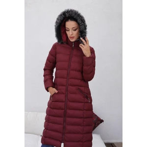 KMK Kombin Kadın Uzun Dolgulu Siyah Şişme Mont