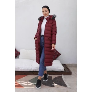 KMK Kombin Kadın Uzun Dolgulu Siyah Şişme Mont