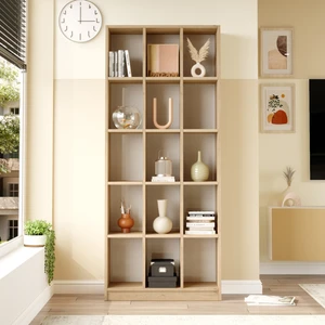 Robin Home Vera Geniş Kitaplık 15 Raflı 180CM Sepet