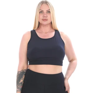 Curve Büyük Beden Toparlayıcı Pedli Crop Lacivert Spor Büstiyer