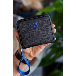 Santa El Saplı Fermuarlı Bozuk Para Gözlü Kadın Cüzdanı Mavi