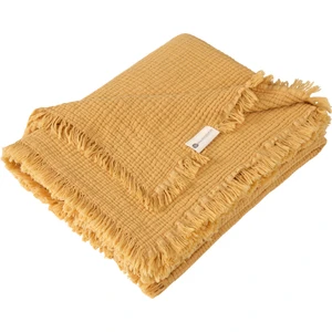 Nuriye Kocakaplan Hardal Renk  Pamuk Müslin Battaniye 110X115 CM