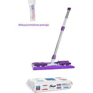 Çamaşır Suyu Katkılı Mopa Uyumlu Temizlik Havlusu ve Mop Seti + Makyaj Temizleme Pamuğu