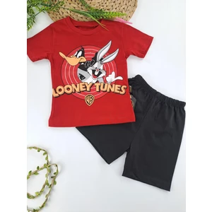 Bonboner Kids Erkek Çocuk Tişort Şort Ikili Takım Yazlık Loonet Tunes Buggs Buny Donald Duck Baskılı Pamuklu