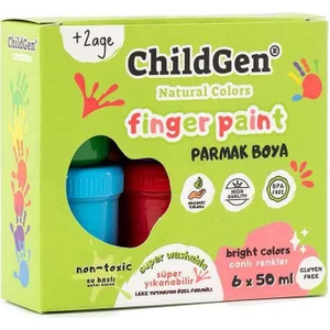 Childgen Süper Yıkanabilir Parmak Boya - 6’lı Se T- 6X50GR 0.06.02.600
