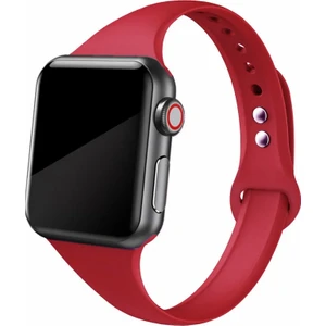 Apple Watch Seri SE/11/10/9/8/7/6/5/4/3 ile Uyumlu 42MM-41MM-40MM-38MM Ince Silikon Kordon Vişne