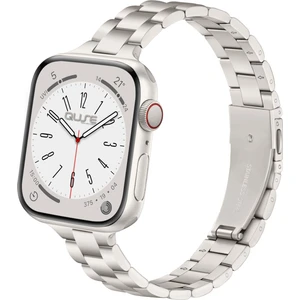 Apple Watch Seri SE/11/10/9/8/7/6/5/4/3 ile Uyumlu 42MM-41MM-40MM-38MM Üç Bakla Paslanmaz Çelik İnce Kordon Starlight