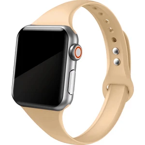 Apple Watch Seri SE/11/10/9/8/7/6/5/4/3 ile Uyumlu 46MM-45MM-44MM Ince Silikon Kordon Ceviz