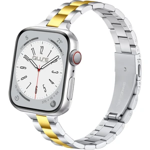 Apple Watch Seri SE/11/10/9/8/7/6/5/4/3 ile Uyumlu 42MM-41MM-40MM-38MM Üç Bakla Paslanmaz Çelik İnce Kordon Gümüş Gold