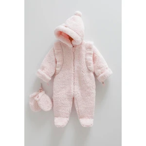 01-12 Ay Kız Bebek Pembe Renk Fluffy Girl Tulum