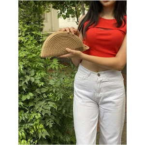 My Doğa Store Mini Gala' Mini  Clutch Çanta jüt Dekoratif Kadın Çantası, Bohem Tarzı Çanta