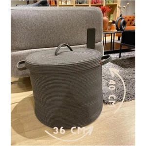 My Doğa Store Jüt Hasır Sepet Düzenleyici Oyuncak Çamaşır Sepeti Kapaklı