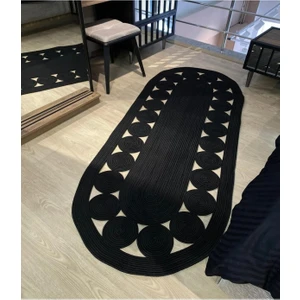 Hasır Jüt Halı El Örgüsü Halı Kilim Yıkanabilir Çift Taraflı Oval