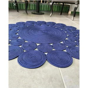 My Doğa Store Hasır Jüt Halı El Örgüsü Halı Kilim Yıkanabilir Çift Taraflı Yuvarlak