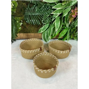 My Doğa Store 3 Lü Sepet Çok Amaçlı Organizer Hasır Jüt Sepet Takımı