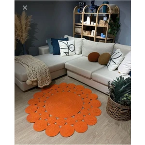 My Doğa Store Hasır Jüt Halı El Örgüsü Halı Kilim Yıkanabilir Çift Taraflı Yuvarlak