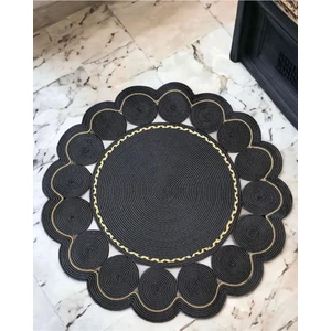 Hasır Jüt Halı El Örgüsü Halı Kilim Yıkanabilir Çift Taraflı Yuvarlak