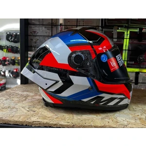 Mt Helmets Kask mt Thunder 4 Sv Valıant A0 Parlak Inci Beyaz Mavi Kırmızı