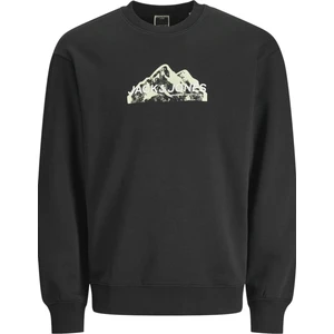 Jack & Jones Jcomountaın Logo Sweat Crew Neck Siyah