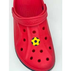 Sağlıkçı Shopping Sarı Lacivert Futbol Topu Temalı Temalı Jibbitz Crocs Terlik Süsü